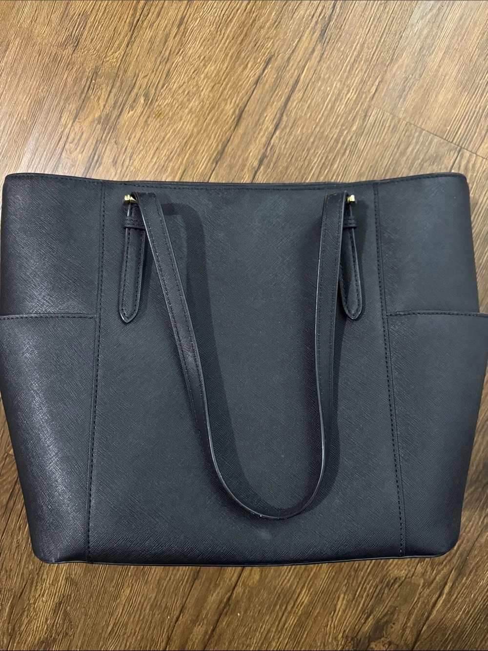 Michael Kors Black Saffiano Tote with Gold Logo